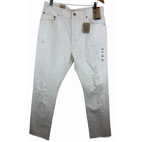 Levi's Other - Levis 501 Original Fit Jeans Straight Leg Button Fly‎ 100% Cotton 33x30 White